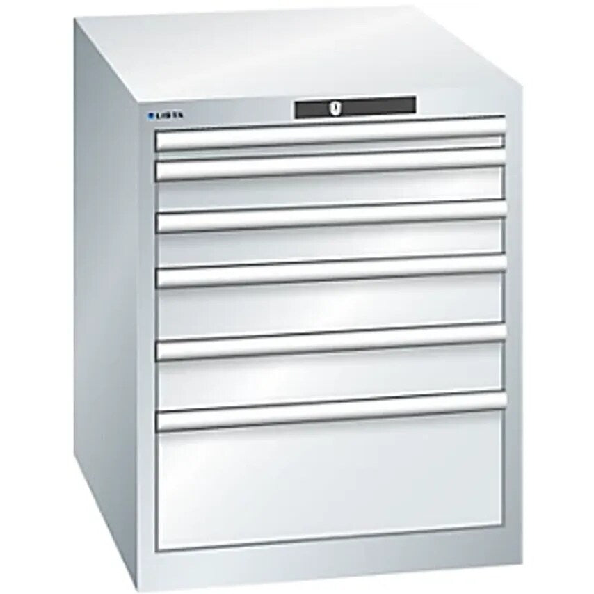 Drawer Cupboard, 6 Drawers, WxDxH 564 X 724 X 700mm, Light Grey