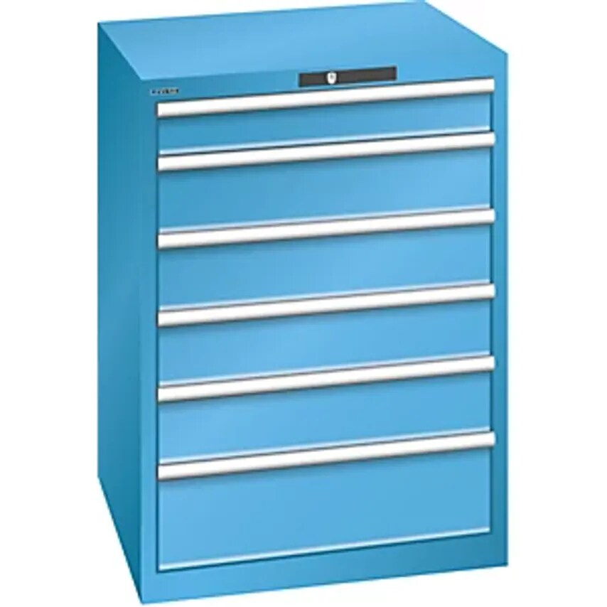 Drawer Cupboard, 6 Drawers, WxDxH 717 X 725 X 1000mm, Light Blue