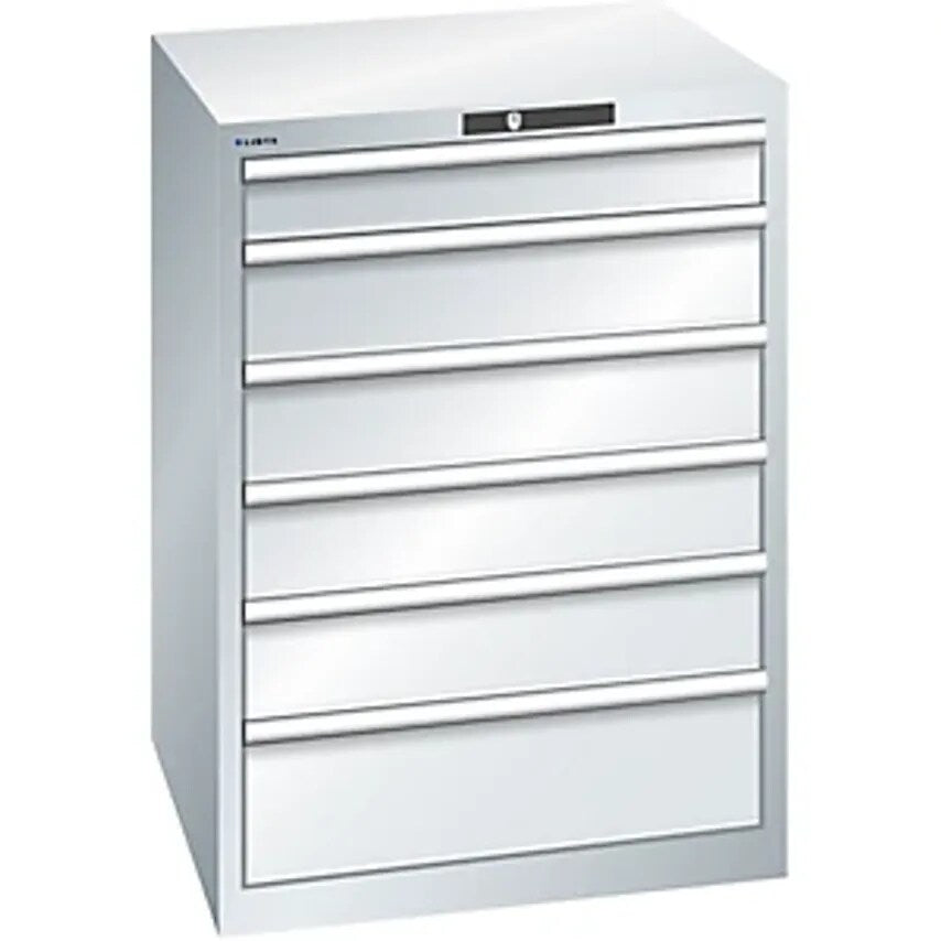 Drawer Cupboard, 6 Drawers, WxDxH 717 X 725 X 1000mm, Light Grey