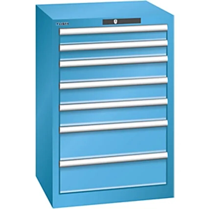 Drawer Cupboard, 7 Drawers, WxDxH 564 X 572 X 850mm, Light Blue