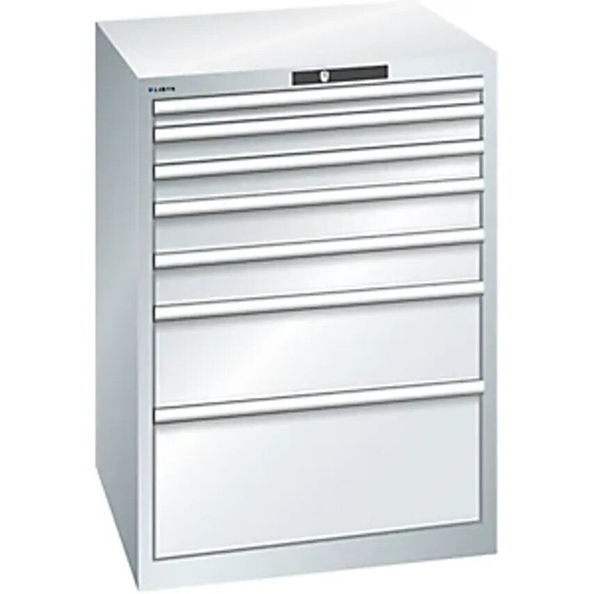 Drawer Cupboard, 7 Drawers, WxDxH 717 X 725 X 1000mm, Light Grey