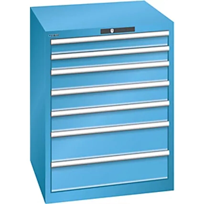 Drawer Cupboard, 7 Drawers, WxDxH 717 X 725 X 850mm, Max. Load 75 Kg, Light Blue