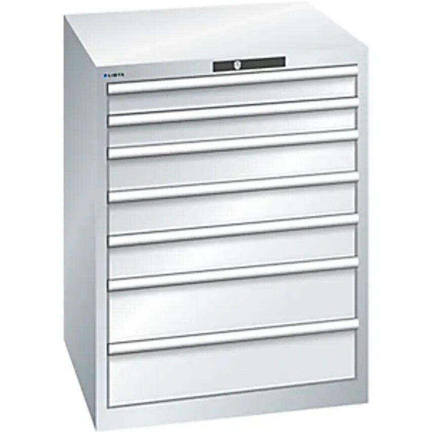 Drawer Cupboard, 7 Drawers, WxDxH 717 X 725 X 850mm, Max. Load 75 Kg, Light Grey