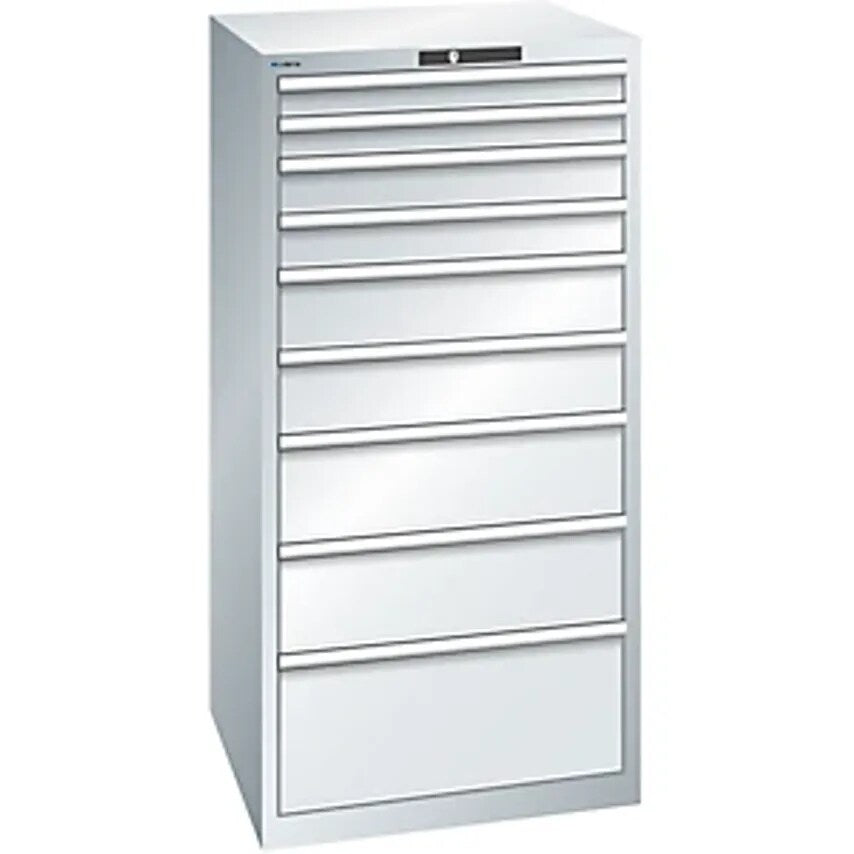 Drawer Cupboard, 9 Drawers, WxDxH 717 X 725 X 1450mm, Light Grey