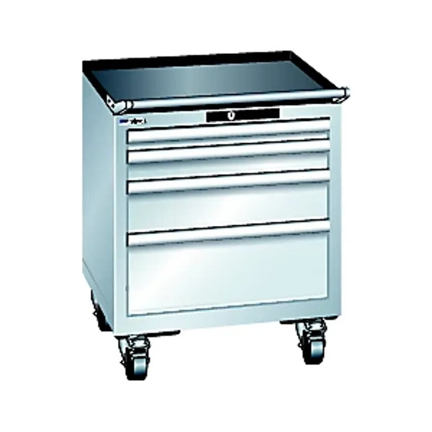 Drawer Cupboard, Mobile, WxD 564 X 572mm, 4 Drawers, Light Grey