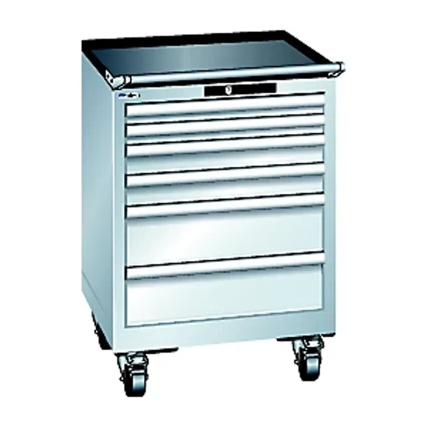 Drawer Cupboard, Mobile, WxD 564 X 572mm, 6 Drawers, Light Grey