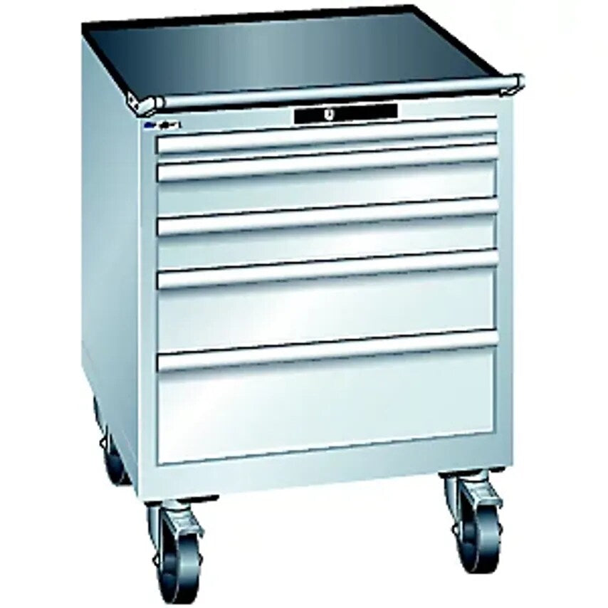 Drawer Cupboard, Mobile, WxD 717 X 725mm, 5 Drawers, Light Grey