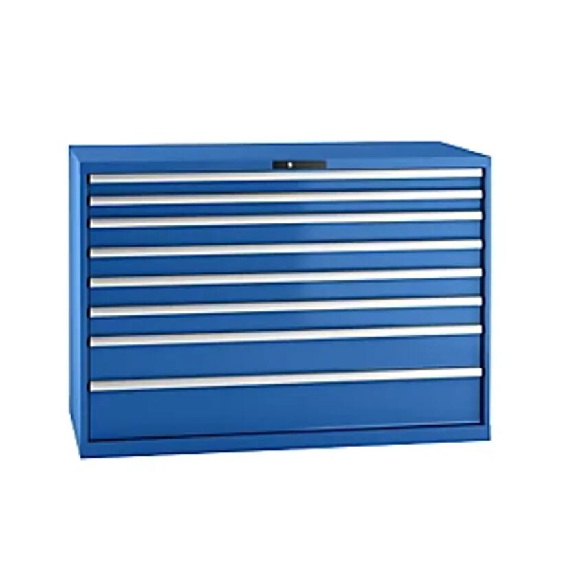 Drawer Cupboard, Sheet Steel, HxW 1000 X 1431mm, 8 Drawers, Max. Load 75 Kg, Gentian Blue