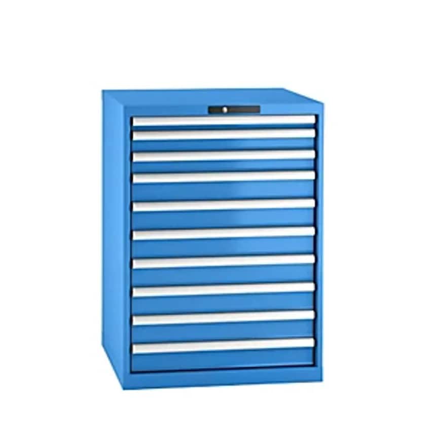 Drawer Cupboard, Sheet Steel, HxW 1000 X 717mm, 10 Drawers, Light Blue