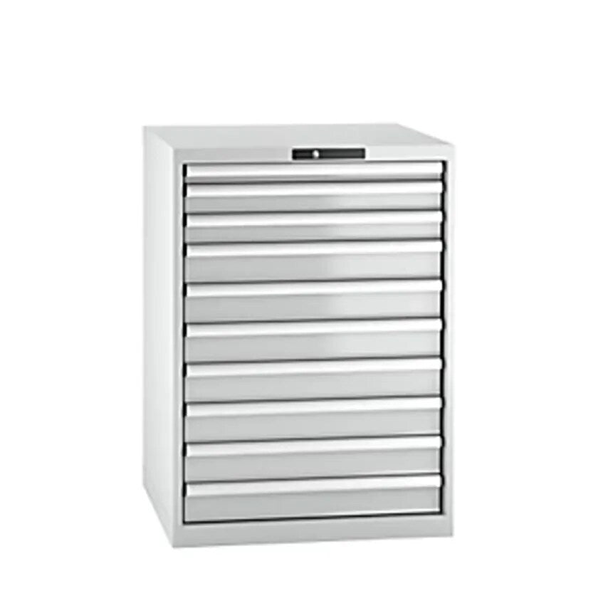 Drawer Cupboard, Sheet Steel, HxW 1000 X 717mm, 10 Drawers, Light Grey
