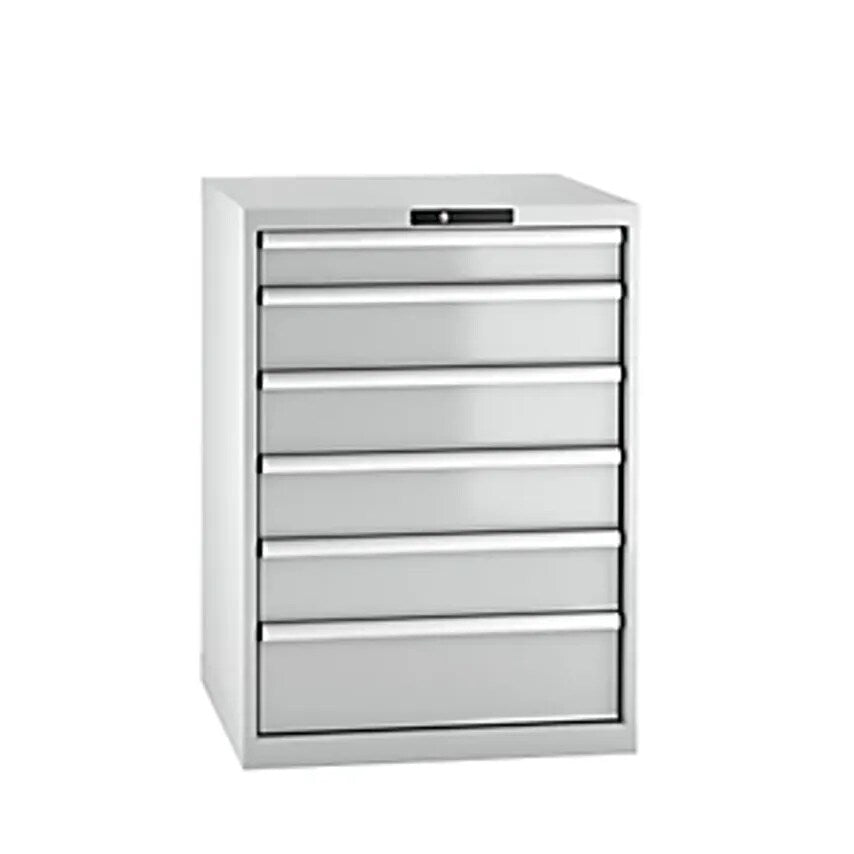 Drawer Cupboard, Sheet Steel, HxW 1000 X 717mm, 6 Drawers, Light Grey