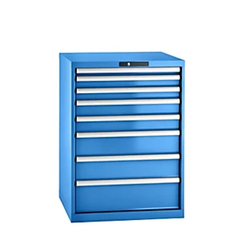 Drawer Cupboard, Sheet Steel, HxW 1000 X 717mm, 8 Drawers, Light Blue