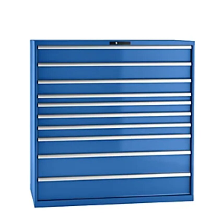 Drawer Cupboard, Sheet Steel, HxW 1450 X 1431mm, 10 Drawers, Max. Load 200 Kg, Gentian Blue