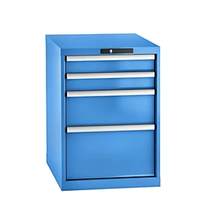 Drawer Cupboard, Sheet Steel, HxW 800 X 564mm, 4 Drawers, Light Blue