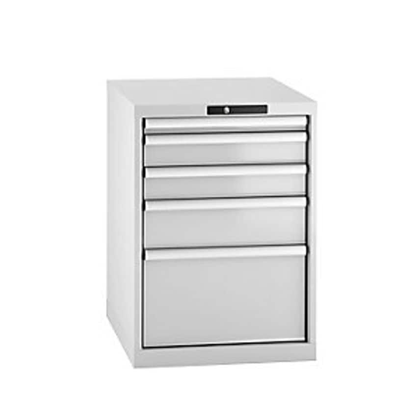 Drawer Cupboard, Sheet Steel, HxW 800 X 564mm, 5 Drawers, Light Grey