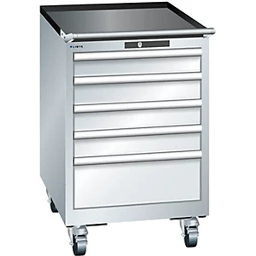 Drawer Cupboard, Width 564mm, Mobile, 5 Drawers, HxD 890 X 572mm, Light Grey