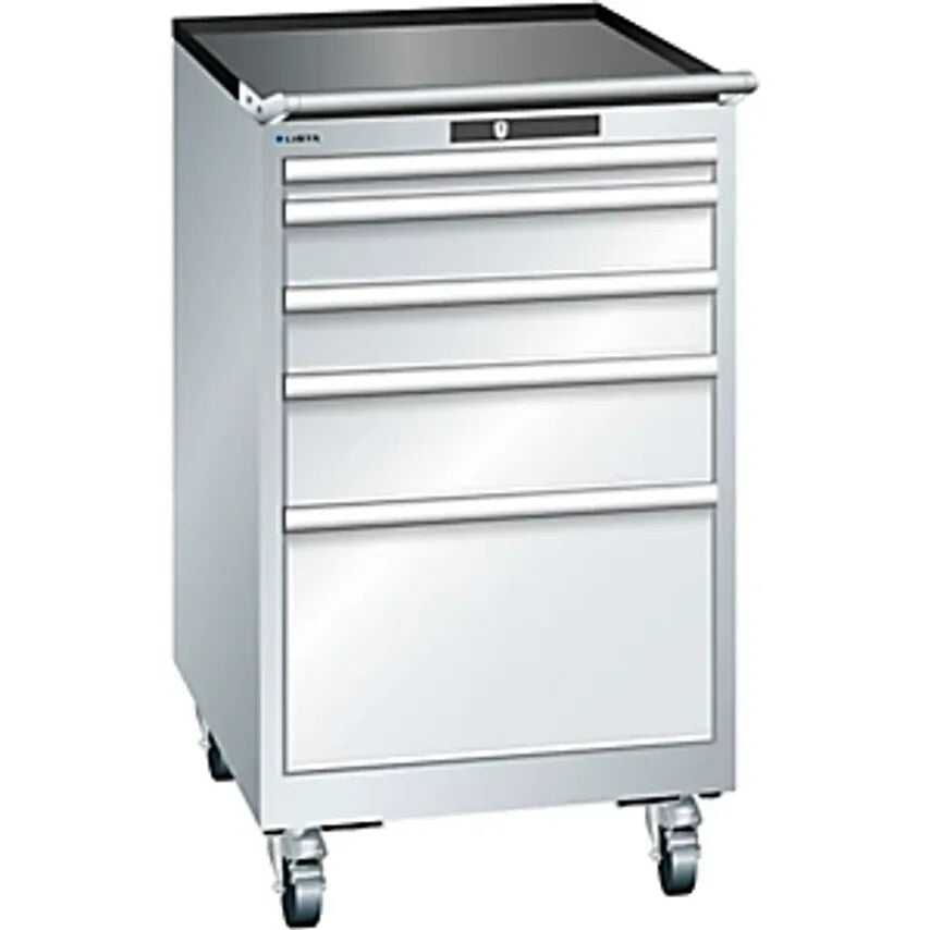 Drawer Cupboard, Width 564mm, Mobile, 5 Drawers, HxD 990 X 725mm, Light Grey