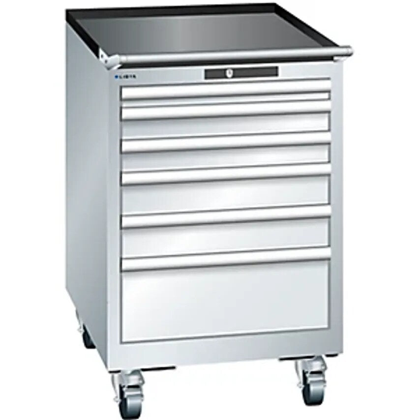 Drawer Cupboard, Width 564mm, Mobile, 6 Drawers, HxD 890 X 572mm, Light Grey