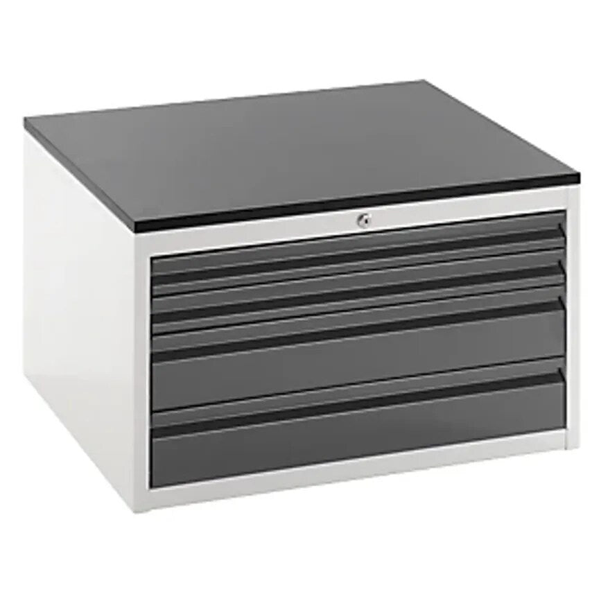 Drawer Cupboard With Telescopic Guides - Height 460mm - Drawers: 2 X 60, 2 X 120mm, Light Grey/Charcoal, Width 770mm