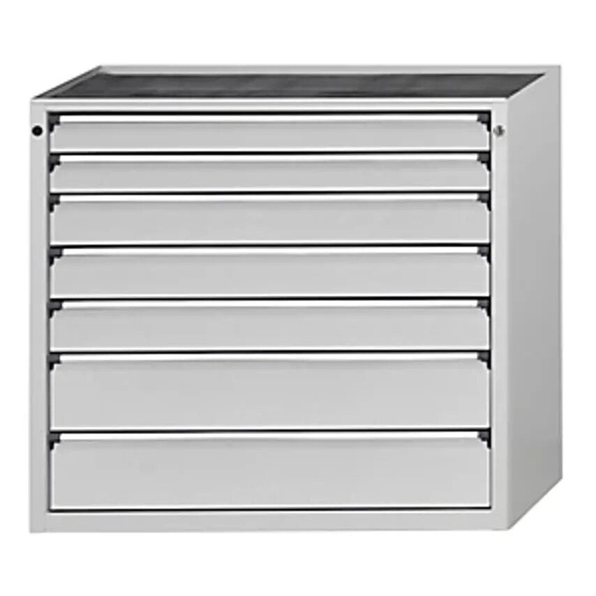 Drawer Cupboard, WxD 1060 X 675mm, 7 Drawers, Height 980mm, Front In Light Grey