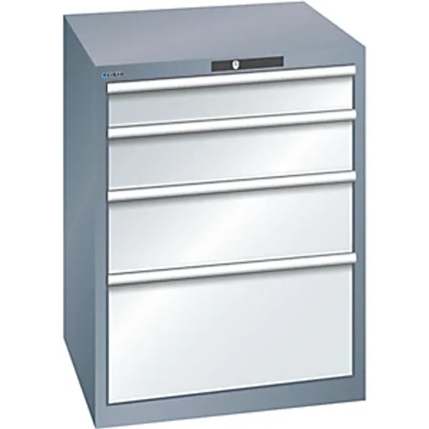 Drawer Cupboard - 4 Drawers - Grey Metallic/Light Grey, Max. Drawer Load 75 Kg