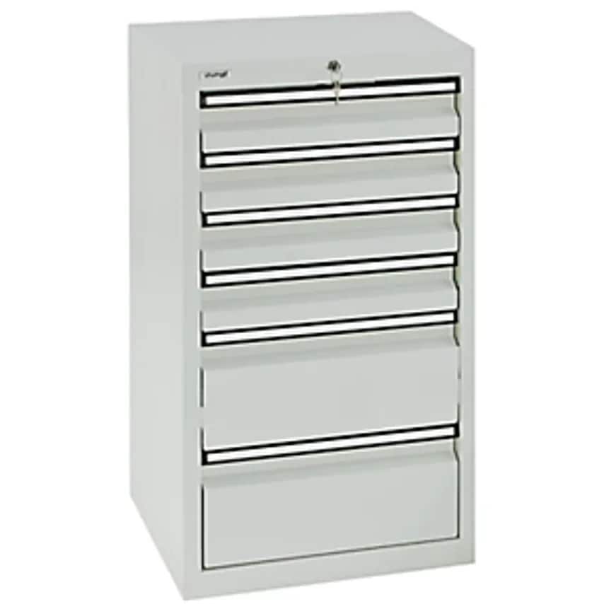 Drawer Cupboard - HxWxD 900 X 500 X 500mm - 4 X 100mm High Drawers, 2 X 200mm Drawers, Body And Drawers, Grey
