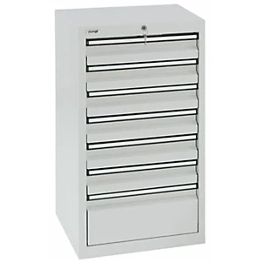 Drawer Cupboard - HxWxD 900 X 500 X 500mm - 6 X 100mm Drawers, 1 X 200mm High Drawer, Light Grey Body And Drawers