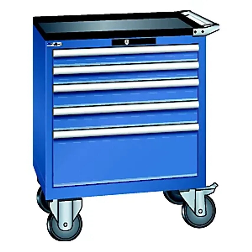 Drawer Cupboard - Mobile - WxDxH 717 X 572 X 962mm, Drawers 2 X 75/2 X 100/1 X 250mm, Gentian Blue
