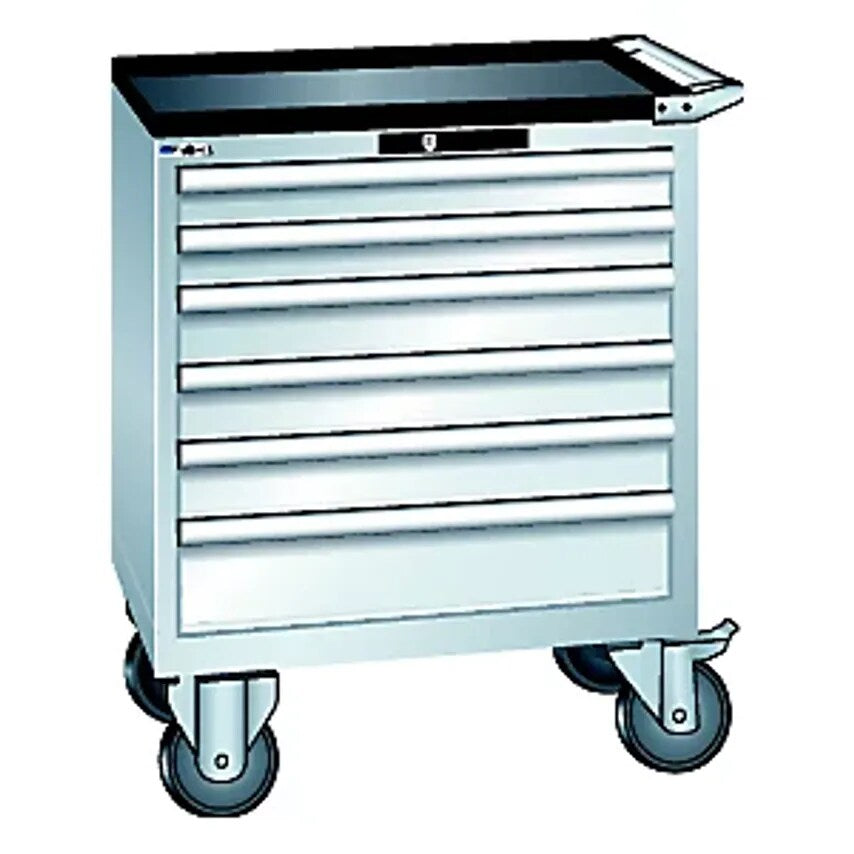 Drawer Cupboard - Mobile - WxDxH 717 X 572 X 962mm, Drawers 2 X 75/3 X 100/1 X 150mm, Light Grey
