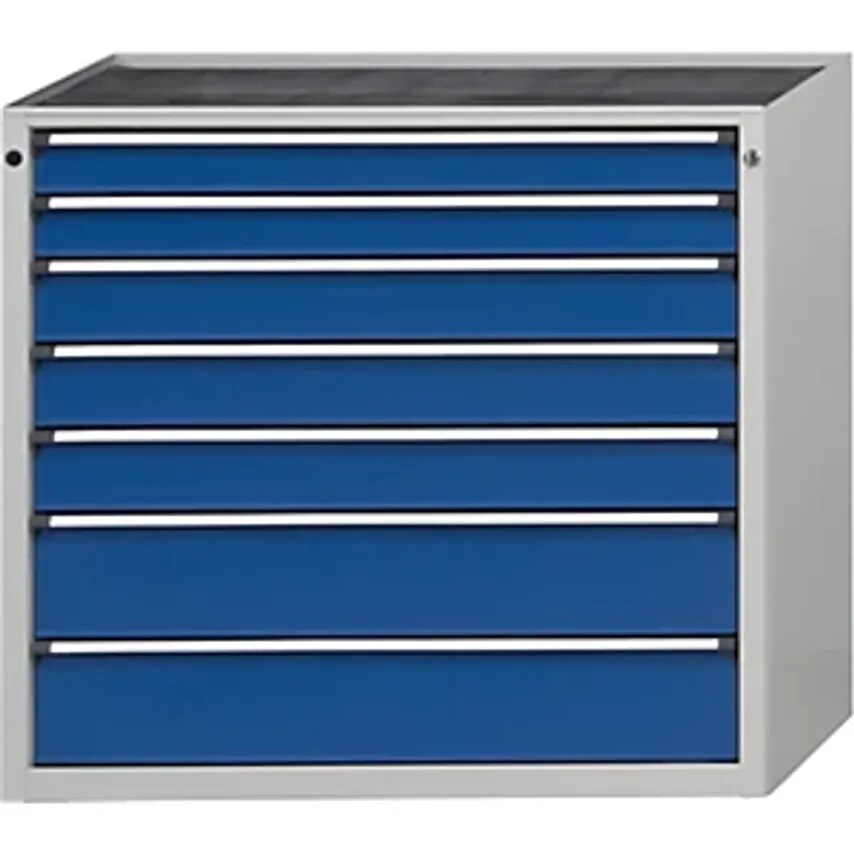 Drawer Cupboard - WxD 1060 X 675mm - 7 Drawers, Height 980mm, Front In Gentian Blue