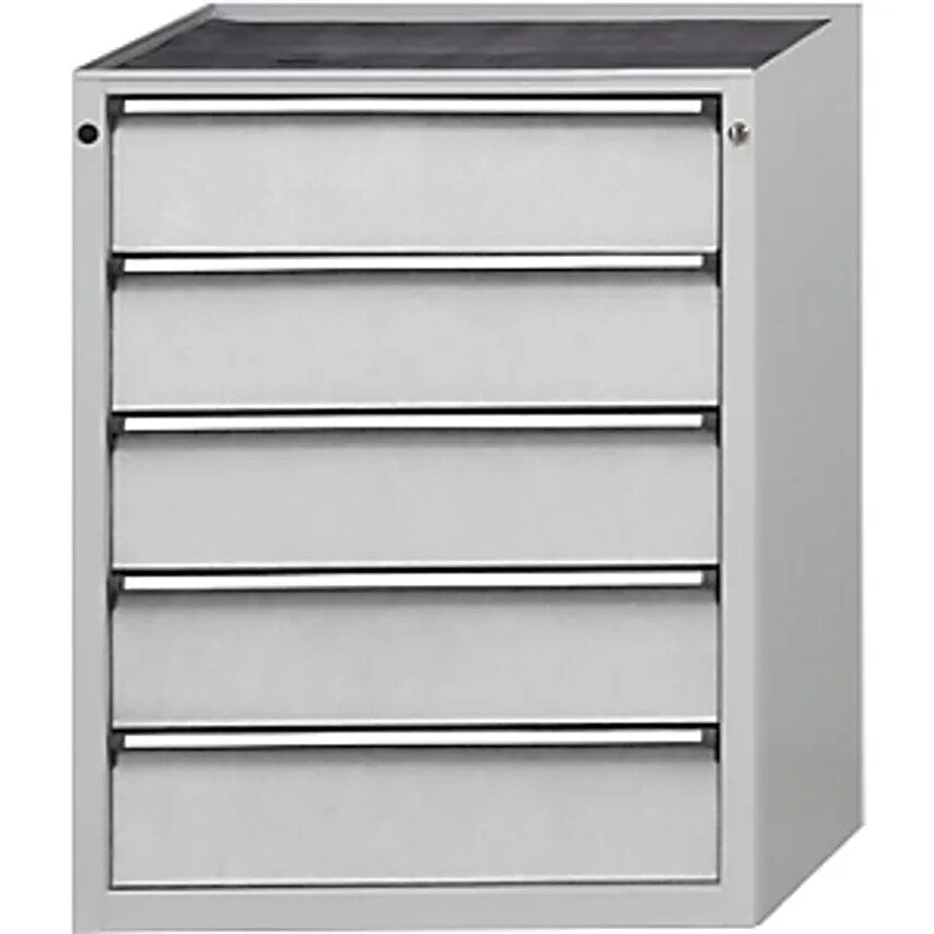Drawer Cupboard - WxD 760 X 675mm - 5 Drawers, Height 980mm, Front In Light Grey