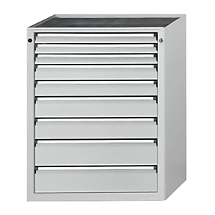 Drawer Cupboard - WxD 760 X 675mm - 9 Drawers, Height 1280mm, Front In Light Grey