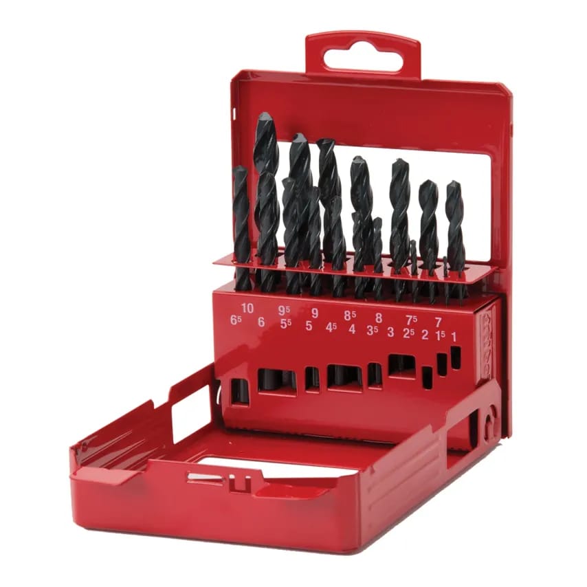 Drill Bit Set Metric 19 Piece HSS Metal Case