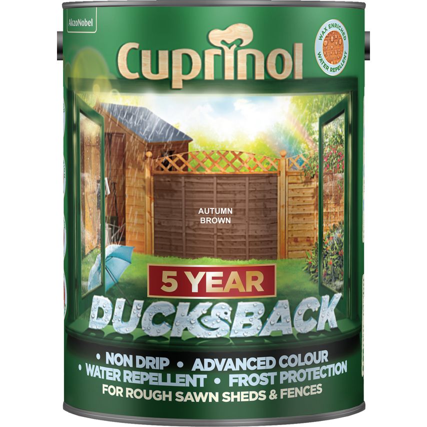 Ducksback 5 Year Waterproof for Sheds Fences Autumn Brown 5 Litre