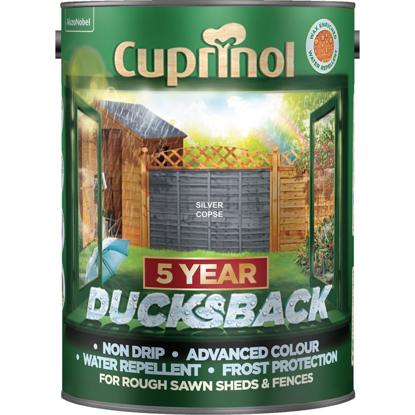 Ducksback 5 Year Waterproof for Sheds Fences Silver Copse 5 Litre
