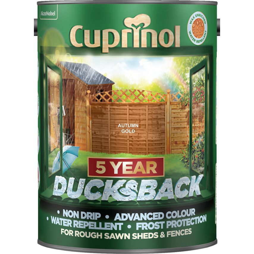 Ducksback 5 Year Waterproof for Sheds & Fences Autumn Gold 5 litre
