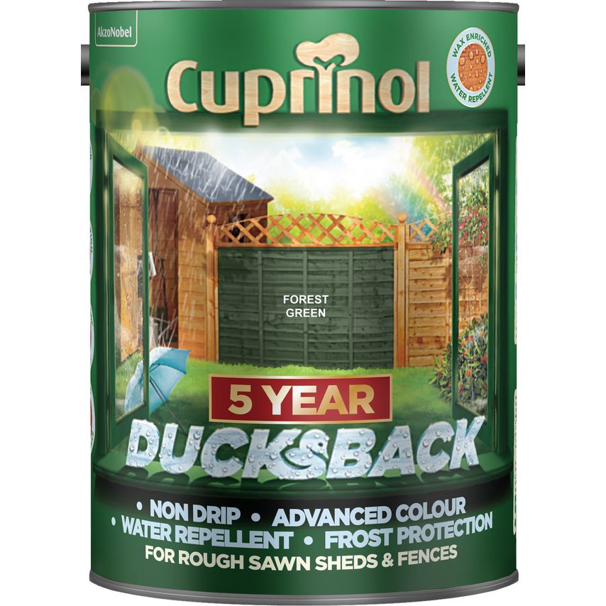 Ducksback 5 Year Waterproof for Sheds & Fences Forest Green 5 litre