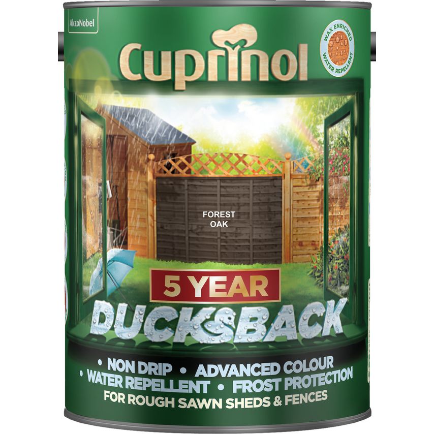 Ducksback 5 Year Waterproof for Sheds & Fences Forest Oak 5 litre
