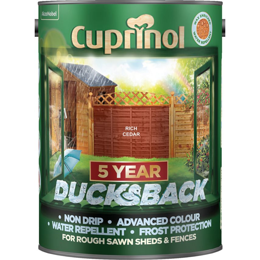 Ducksback 5 Year Waterproof for Sheds & Fences Rich Cedar 5 litre