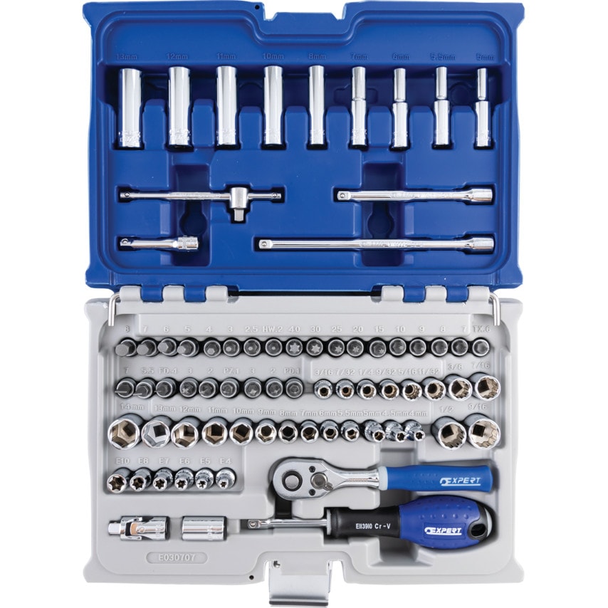 E030707 1/4" Drive Socket Set, 73 Pieces