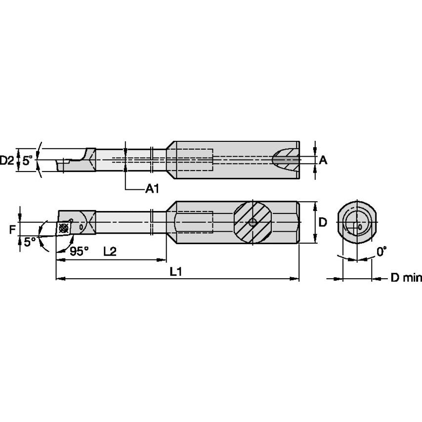 E0512XSCLDRS425 S Clamping Boring Bar D12, 0MM