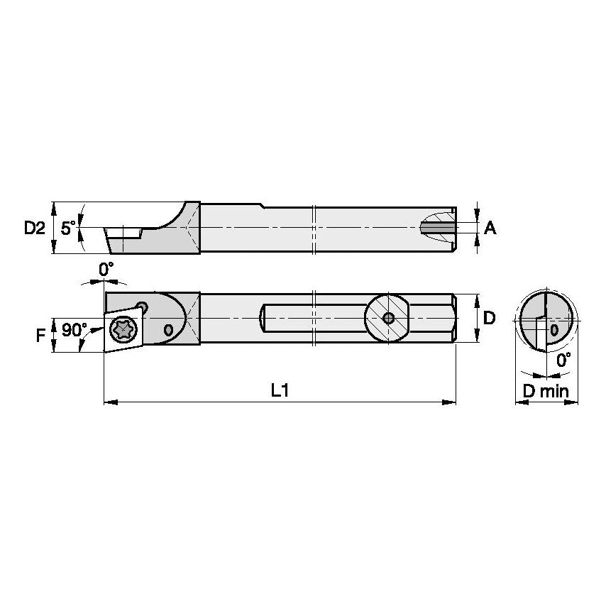 E05HSCFDRS4 S Clamping Boring Bar D5, 0MM L