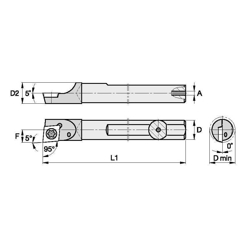 E05MSCLDL12 S Clamping Boring Bar D0.31 L6