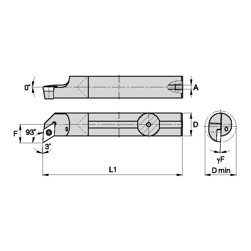 E06MSDUPL2 S Clamping Boring Bar D0.38 L6