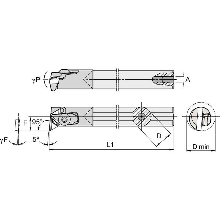 E08NELR05 Top Notch Boring Bar D0.50 L8.