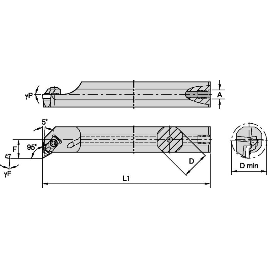 E10NKLCL05 Top Notch Boring Bar D0.63 L10