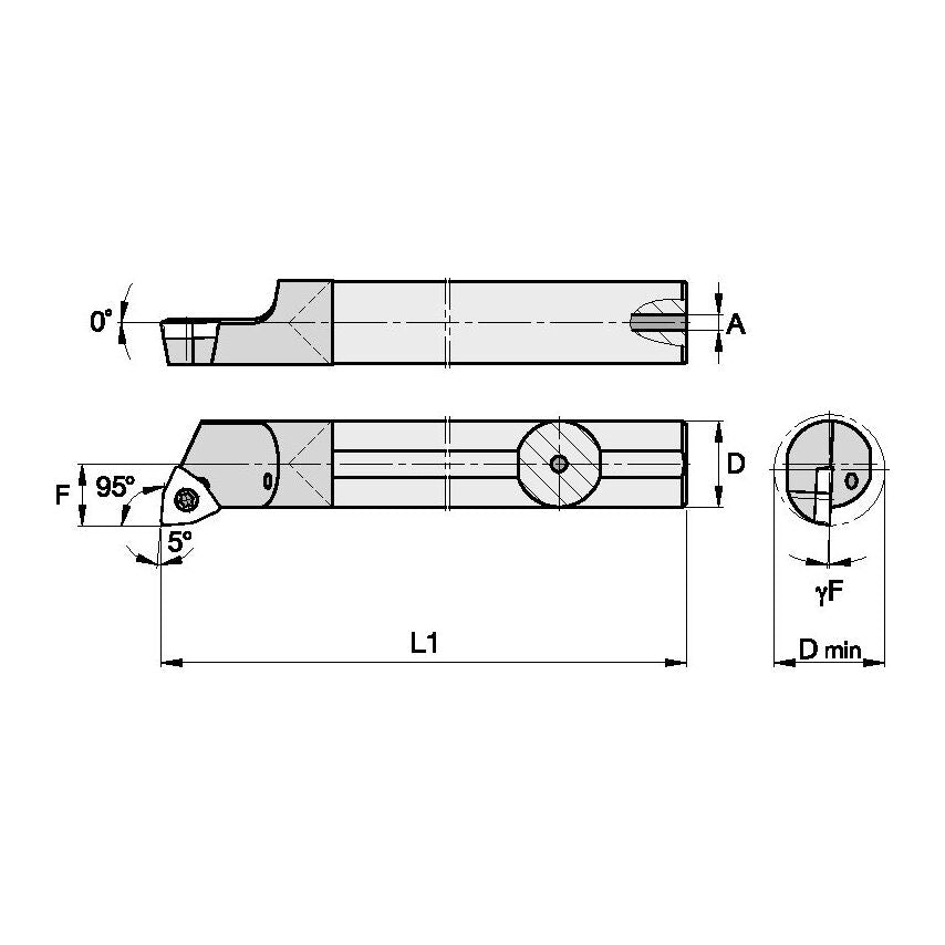 E10SWLPL3 S Clamping Boring Bar D0.63 L1