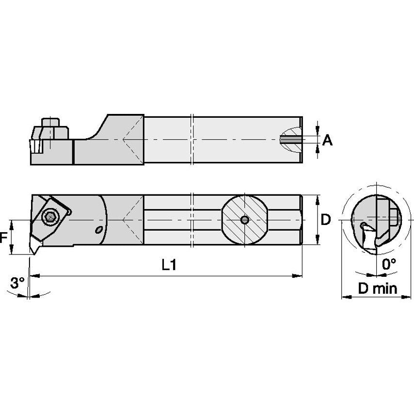 E12NER2 Top Notch Boring Bar D0.75 L10