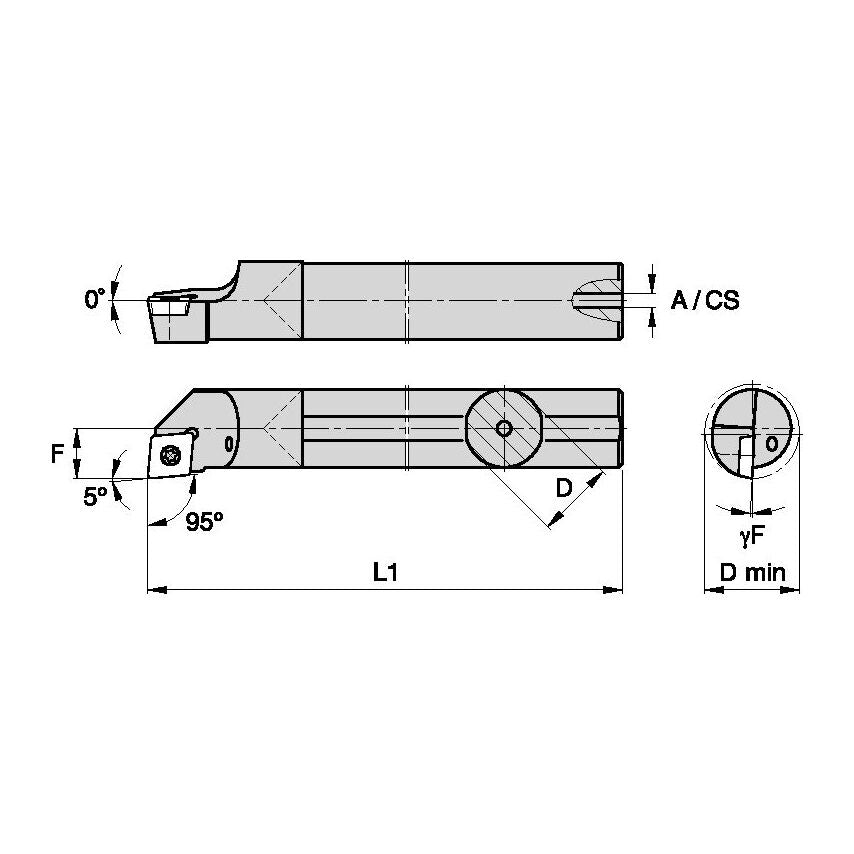 E12QSCLPL06 S Clamping Boring Bar D12, 0MM