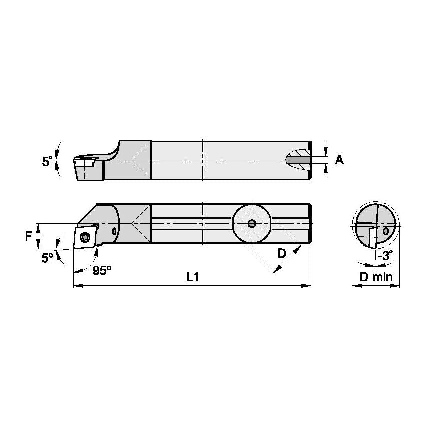 E16SCLPL3AP5 S Clamping Boring Bar D1.00 L1